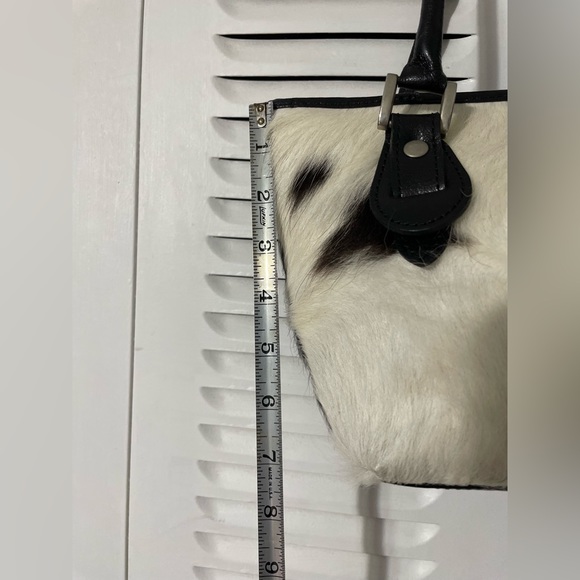 DAMARE, WOMEN'S SHOULDER BAG, Genuine cowhide leather, black white - Picture 13 of 17